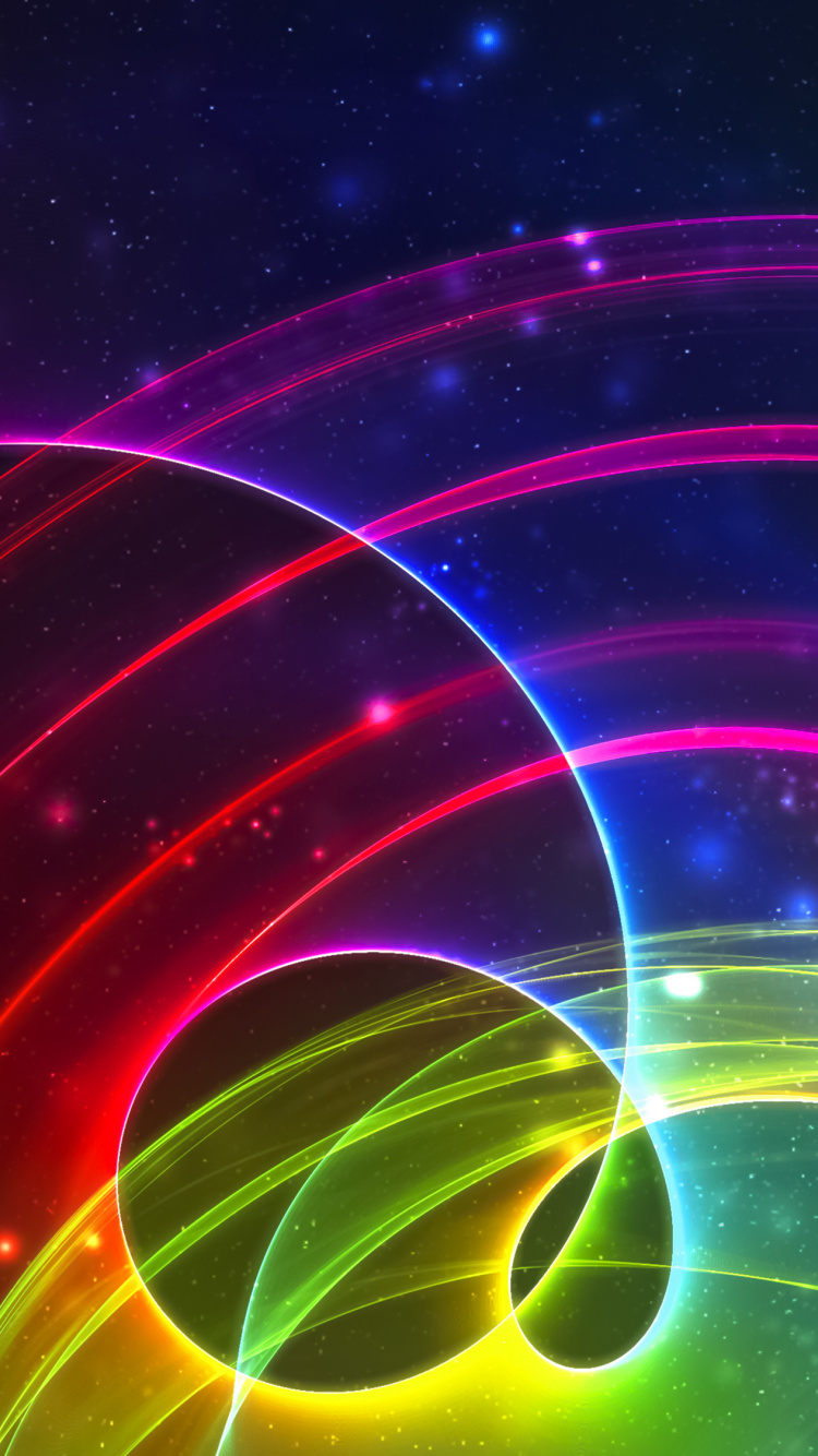 Обои свет, пурпур, космос, круг, графика в разрешении 750x1334