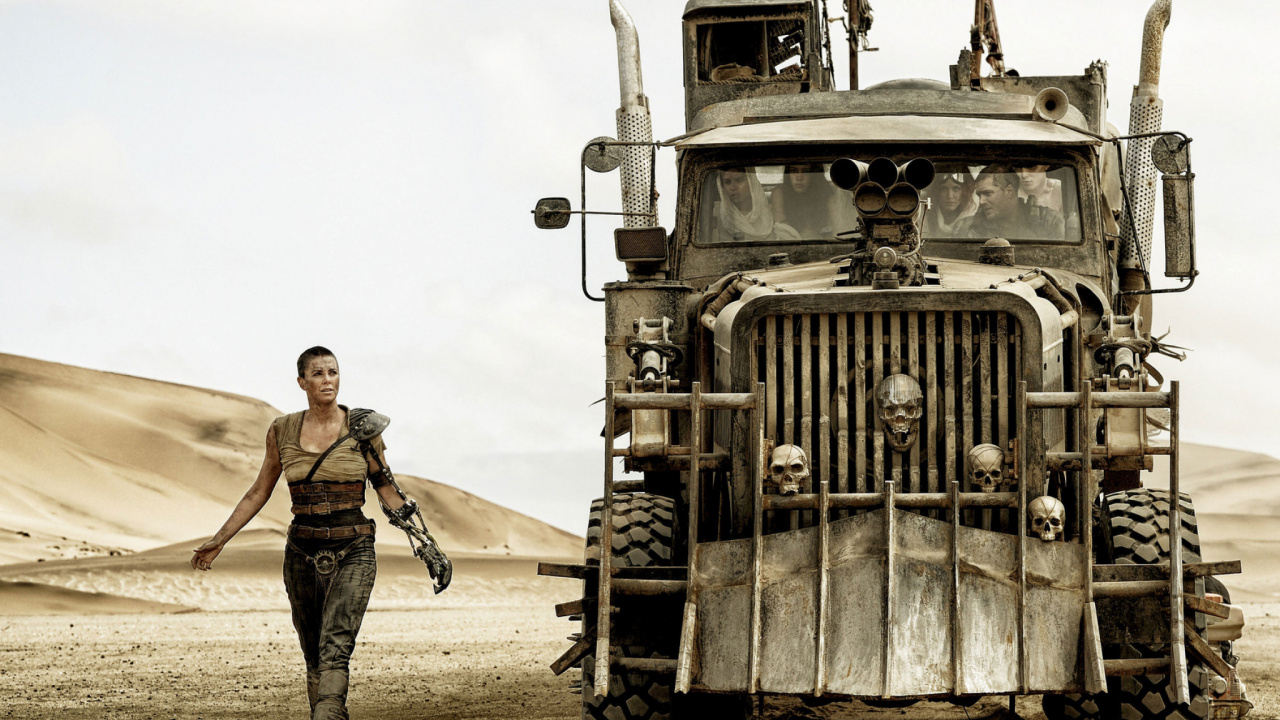 Обои Император Фуриоса, безумный Макс, Несмертный Джо, транспорт, военнослужащие в разрешении 1280x720