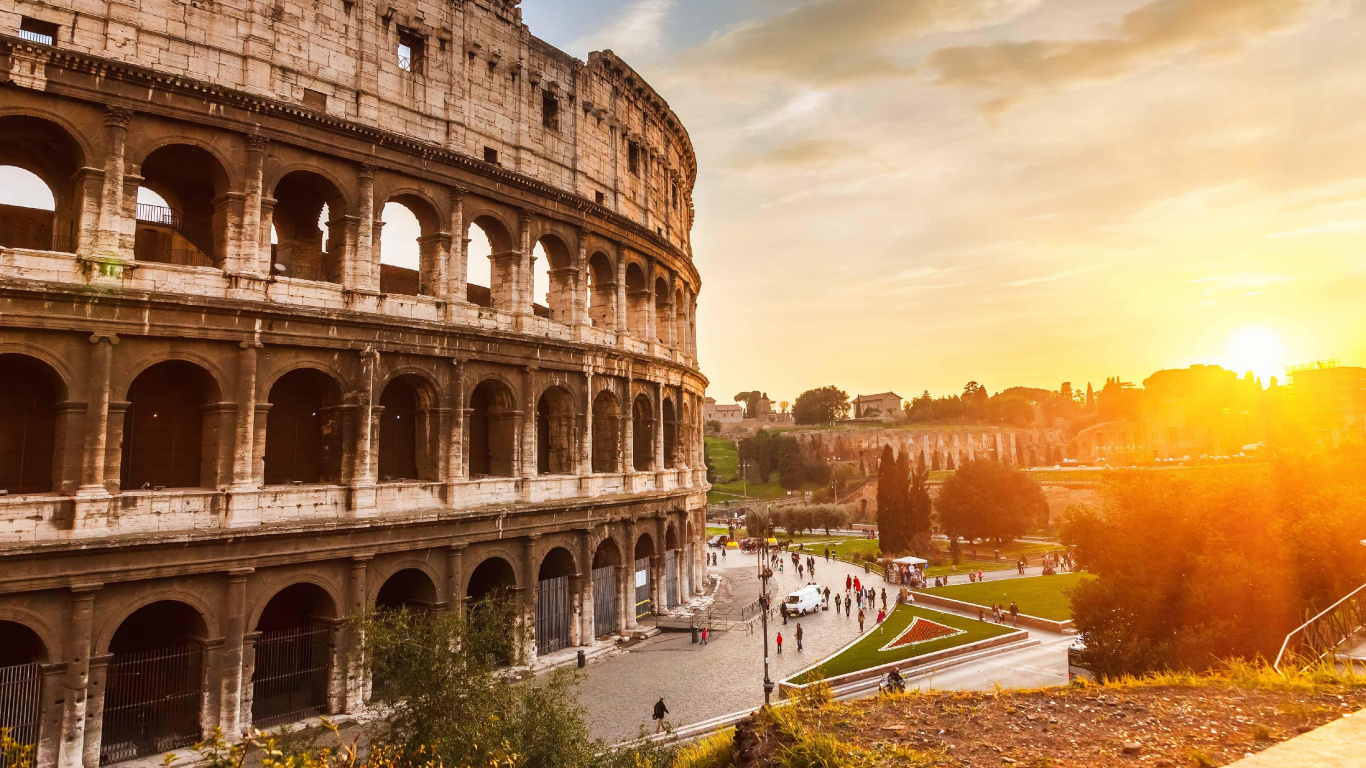 Обои достопримечательность, ориентир, Древний Рим, Древний римской архитектуры, древняя история в разрешении 1366x768