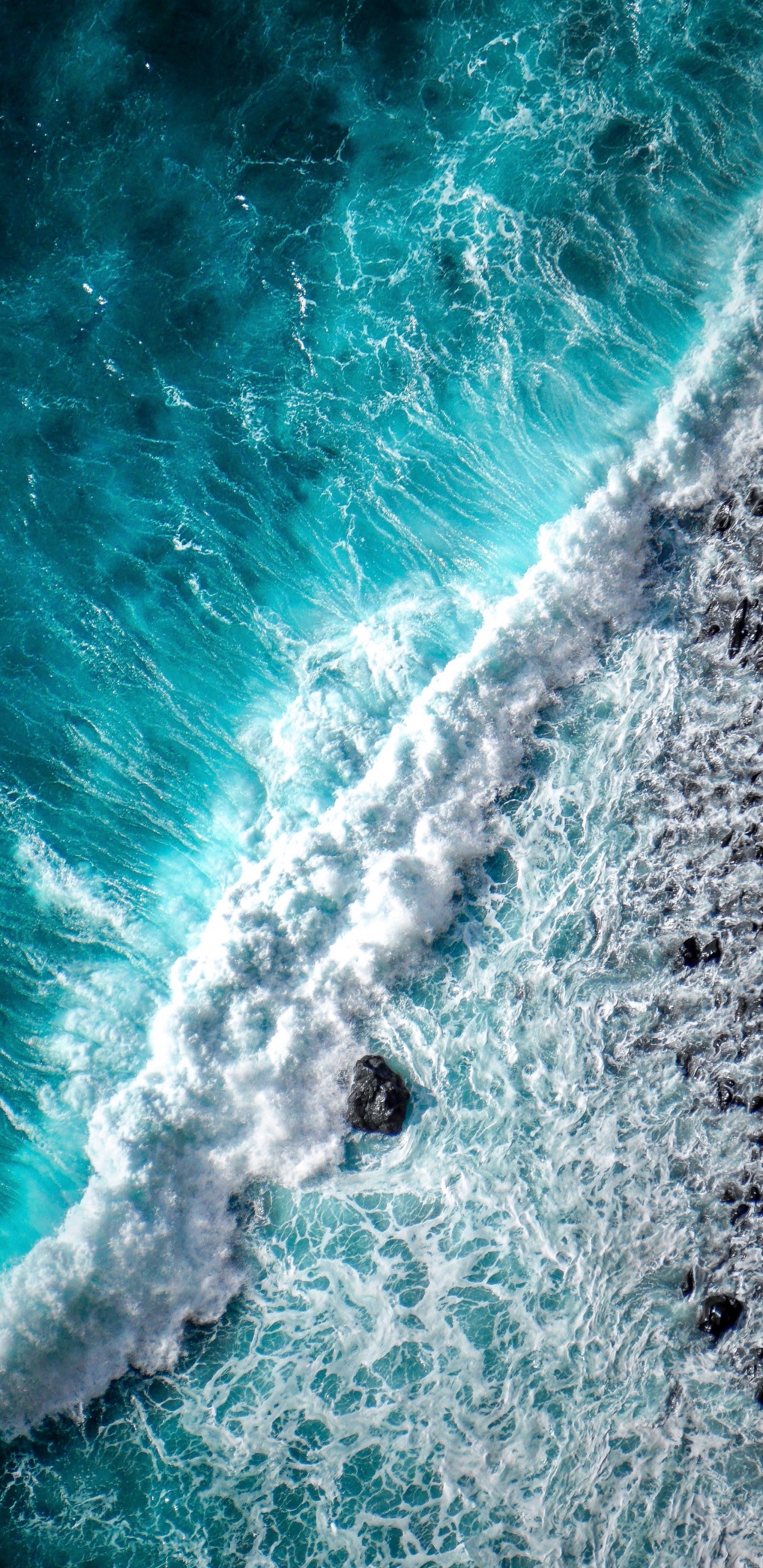 Обои океанская волна, море, волна, морская волна, океан в разрешении 1440x2960