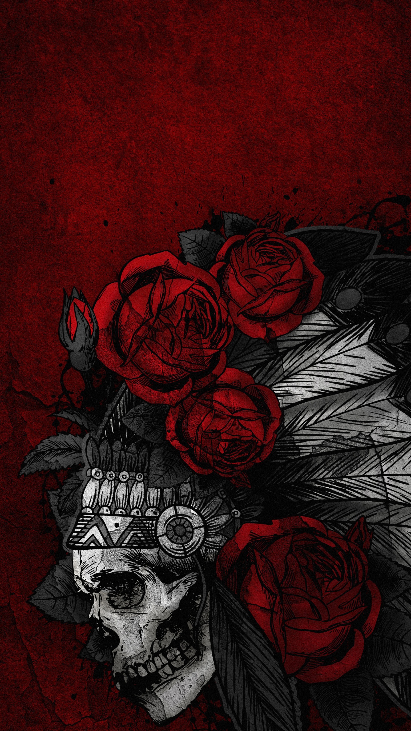 Обои визуальное искусство, иллюстрация, арт, Череп арт, дизайн в разрешении 1440x2560