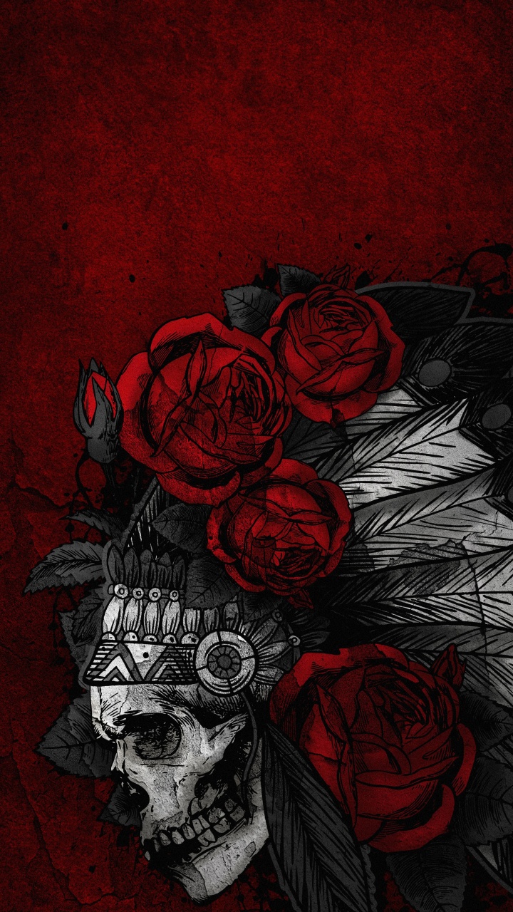 Обои визуальное искусство, иллюстрация, арт, Череп арт, дизайн в разрешении 720x1280