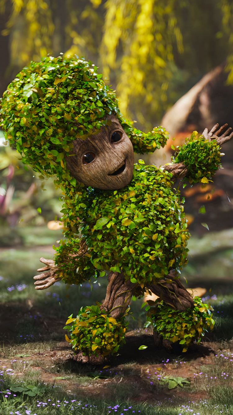 Обои Грут принимает ванну, малыш Грут, marvel, комиксы Марвел, Студия Marvel в разрешении 750x1334