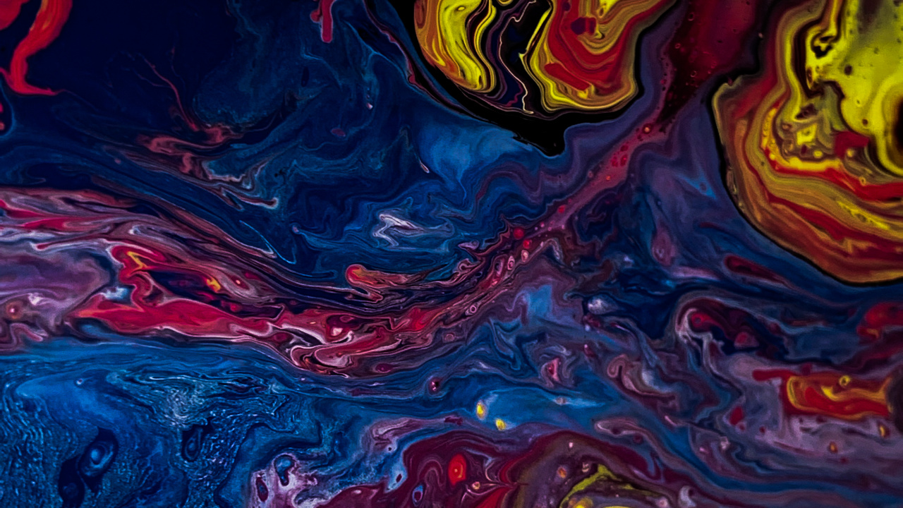 Обои абстрактное искусство, визуальное искусство, акриловая краска, акварельная живопись, арт в разрешении 1280x720