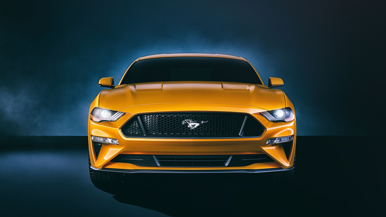 Обои Мустанг босс 302, желтый, фара, авто, ford в разрешении 1280x720