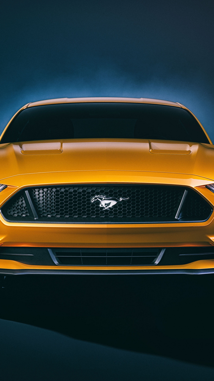 Обои Мустанг босс 302, желтый, фара, авто, ford в разрешении 750x1334