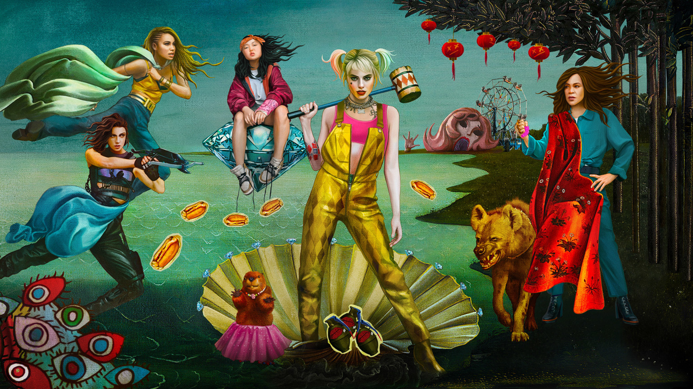 Обои арт, Рождение Венеры, фреска, стиль, игры в разрешении 1366x768