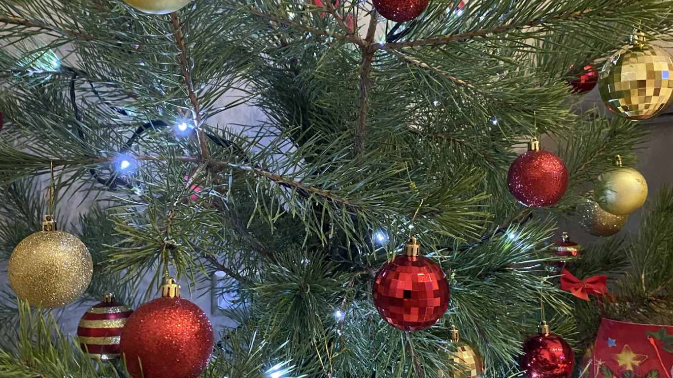 Обои рождественский орнамент, Рождественский день, елка, пихта, событие в разрешении 1366x768