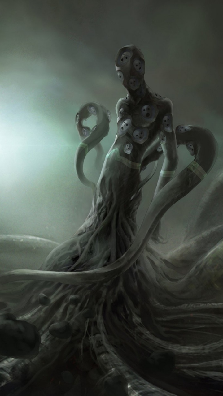 Обои Ктулху, темнота, космос, пространство, полночь в разрешении 720x1280