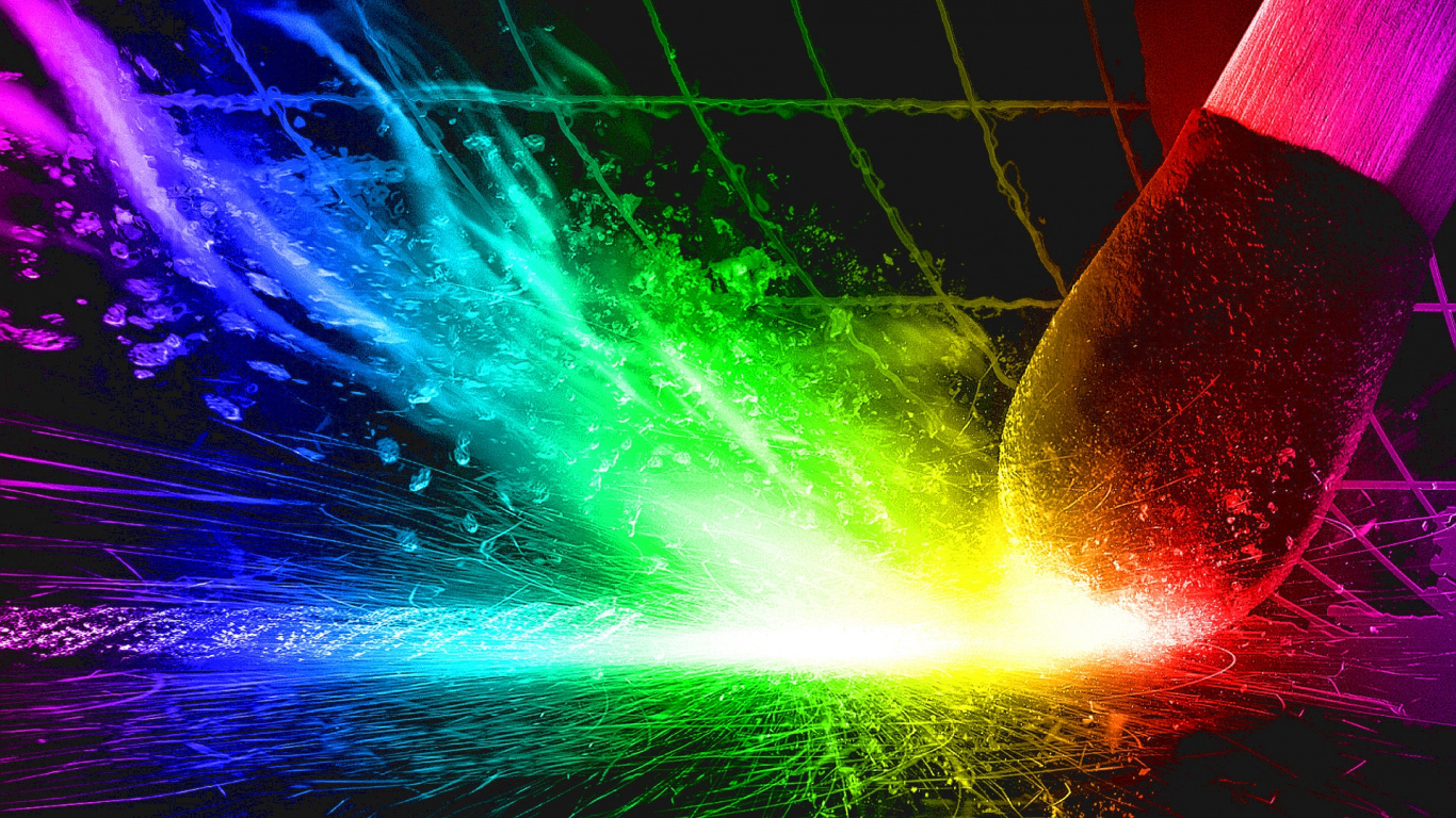 Обои свет, лазер, спецэффекты, космос в разрешении 1366x768