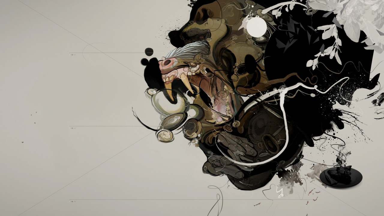 Обои иллюстрация, графический дизайн, визуальное искусство, горилла в разрешении 1280x720