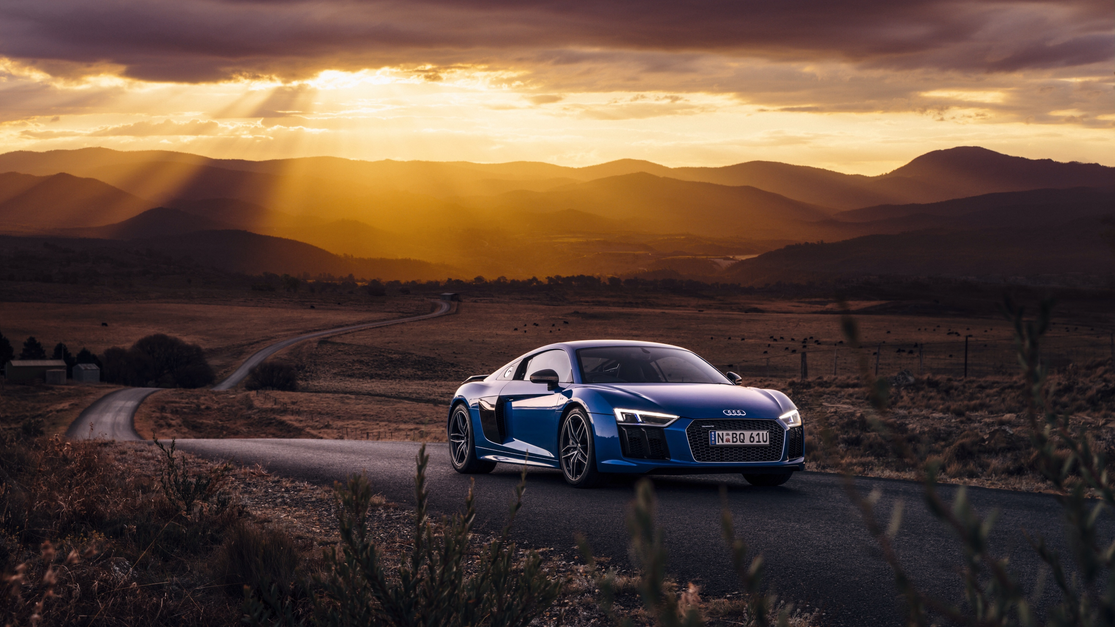 Обои audi r8, audi, наземный транспорт, автомобиль, небо в разрешении 3840x2160