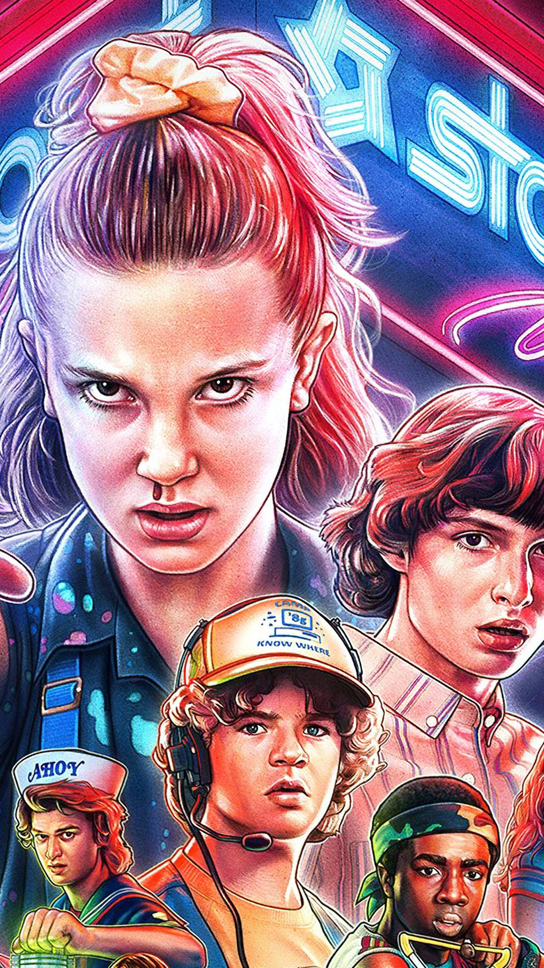 Обои Странные Вещи, одиннадцать лет, нетфликс, бенгальский огонь, событие в разрешении 1080x1920