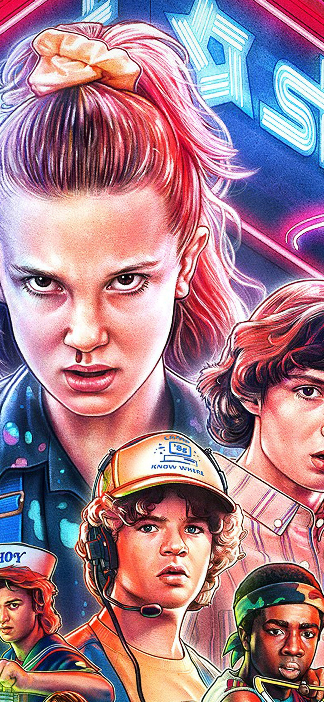 Обои Странные Вещи, одиннадцать лет, нетфликс, бенгальский огонь, событие в разрешении 1125x2436