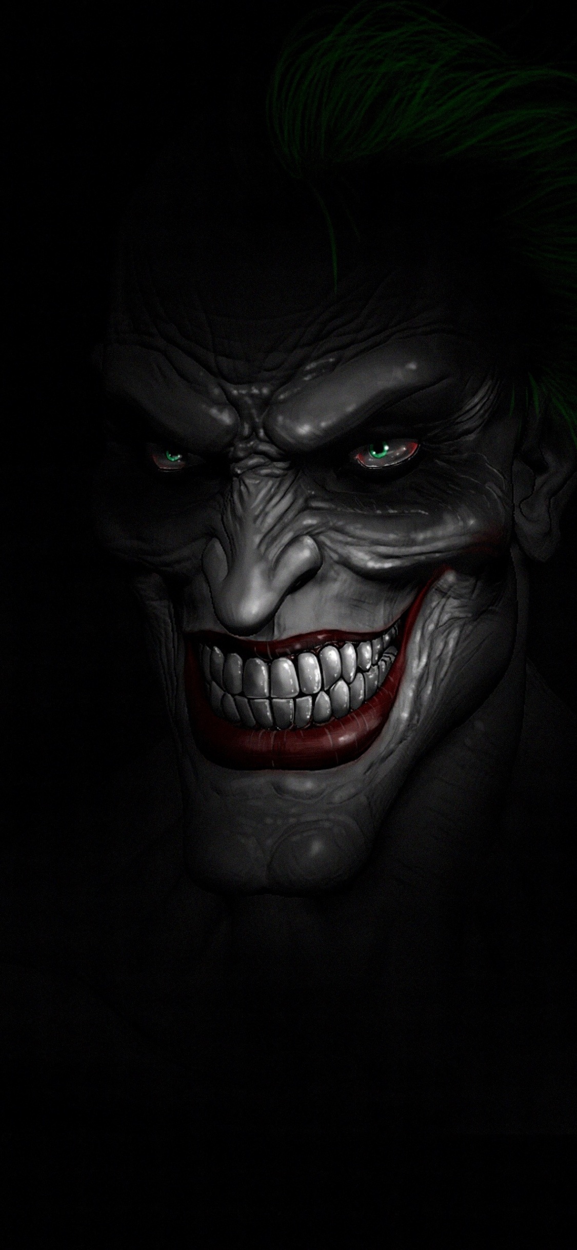 Обои Джокер, арт, Бэтмен, минимализм, пасть в разрешении 1125x2436