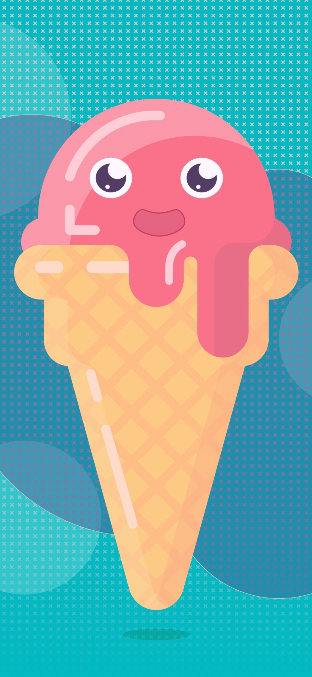 Обои мороженое, рожок мороженого, иллюстрация, мультфильм, пища в разрешении 1242x2688