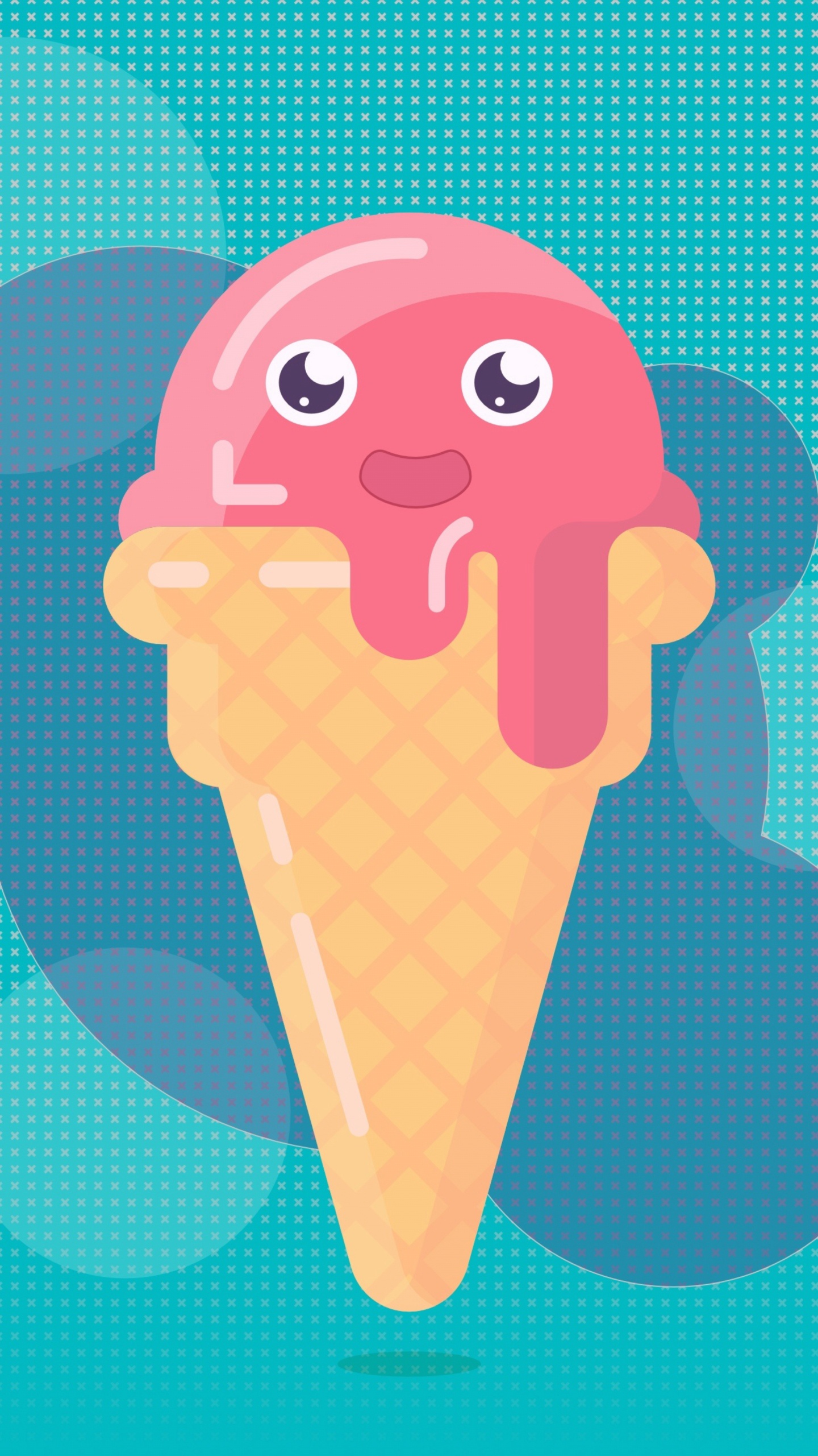 Обои мороженое, рожок мороженого, иллюстрация, мультфильм, пища в разрешении 1440x2560