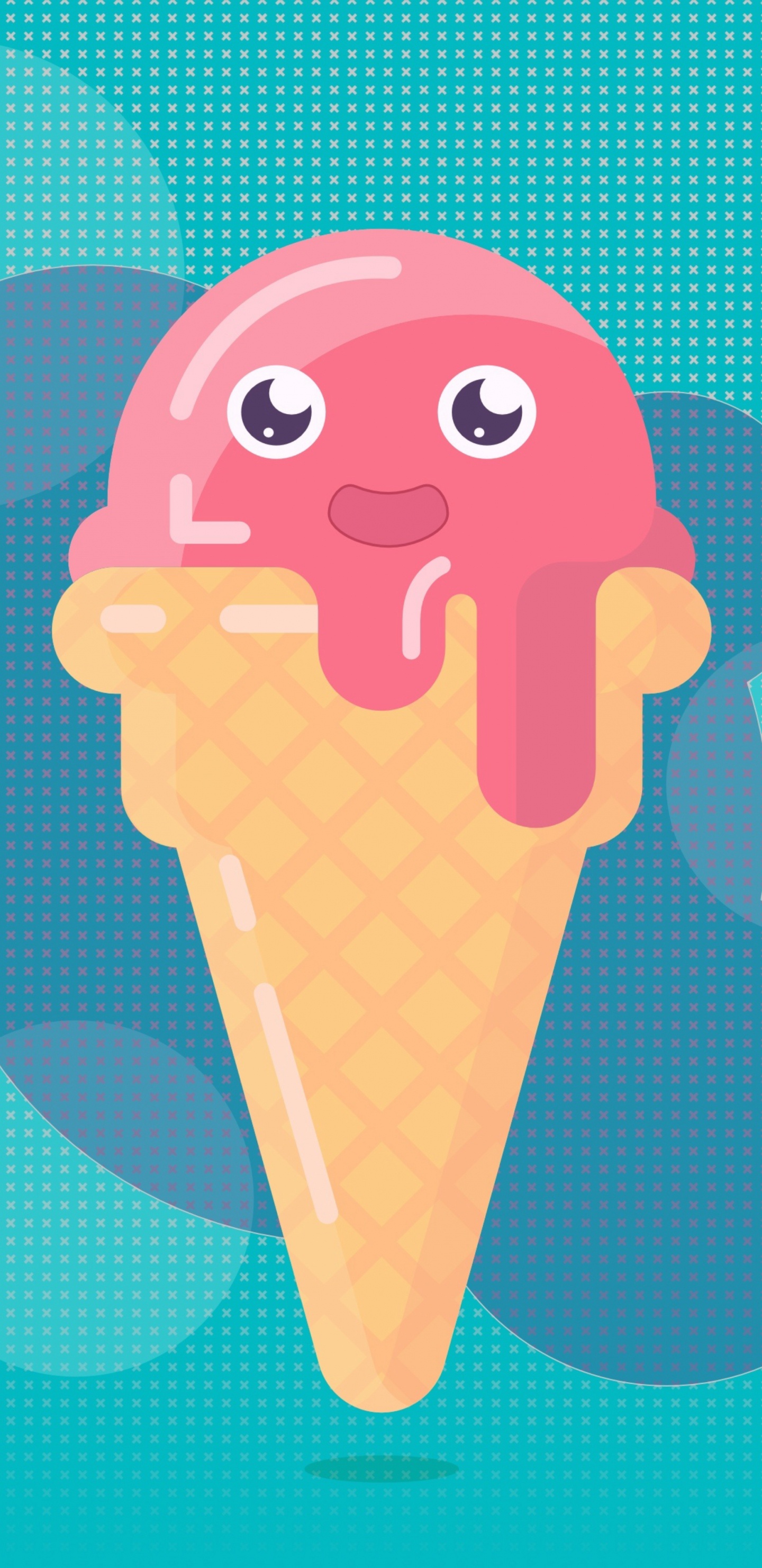 Обои мороженое, рожок мороженого, иллюстрация, мультфильм, пища в разрешении 1440x2960