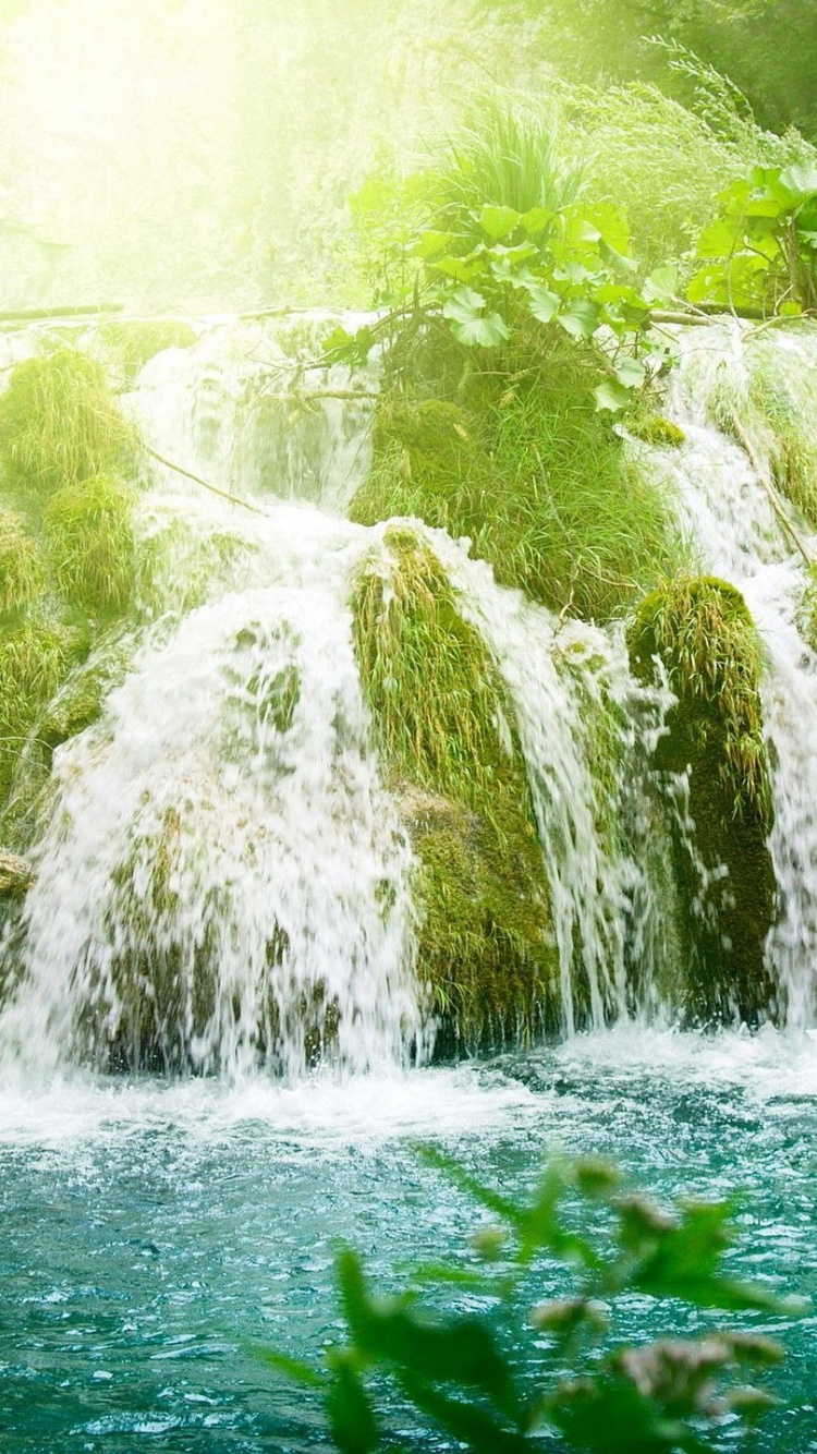 Обои водопад, природа, гидроресурсы, водоем, водоток в разрешении 750x1334