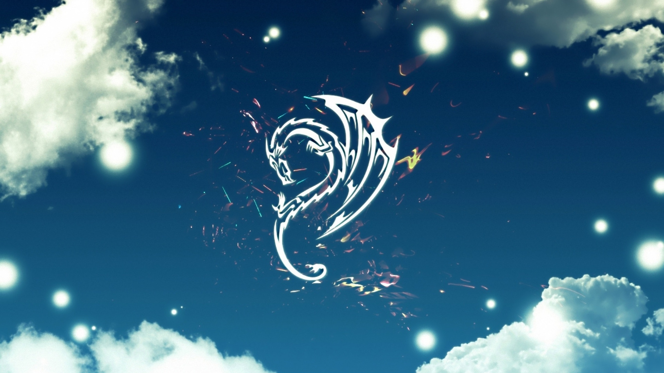 Обои дракон, облако, атмосфера, атмосфера земли, небо в разрешении 1366x768