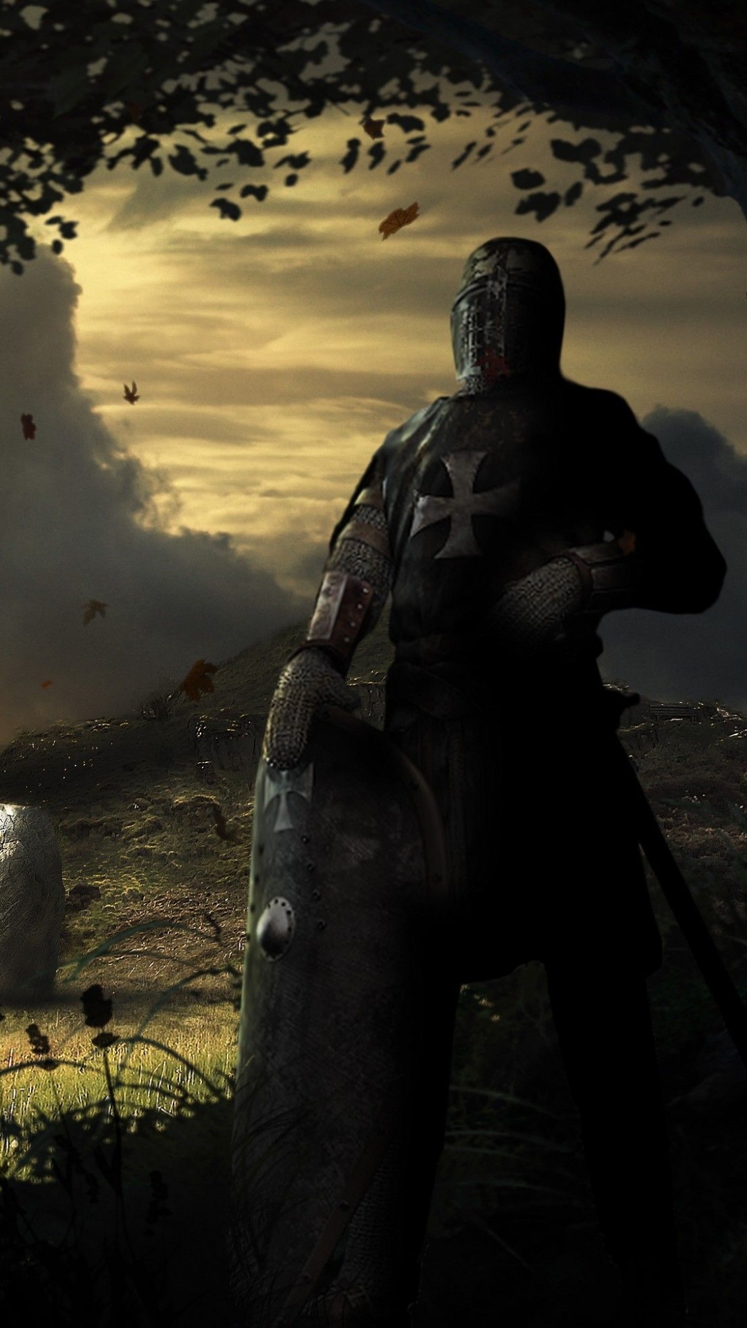 Обои арт, произведение искусства, рыцарь, рисование, фантастическое искусство в разрешении 1080x1920