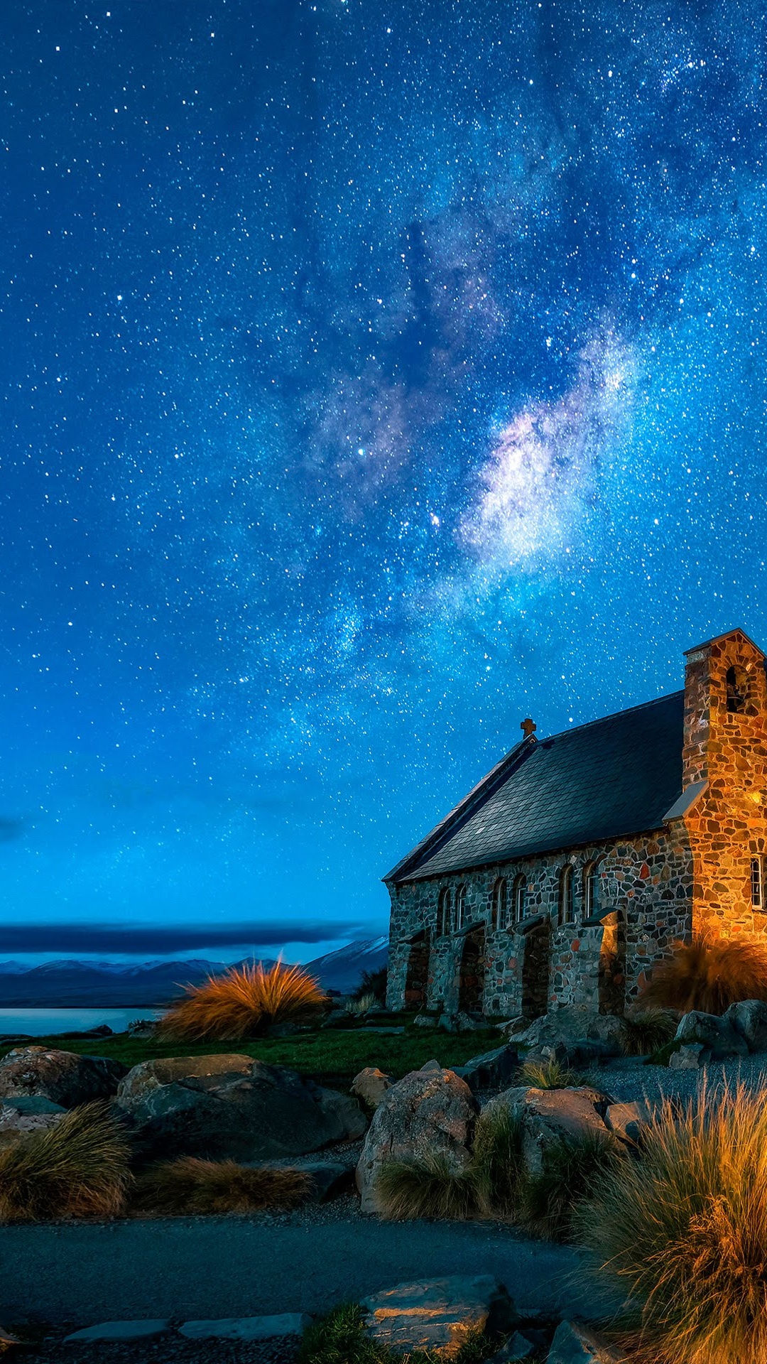 Обои ZTE, ZTE Axon M, Млечный Путь, ночь, природный ландшафт в разрешении 1080x1920