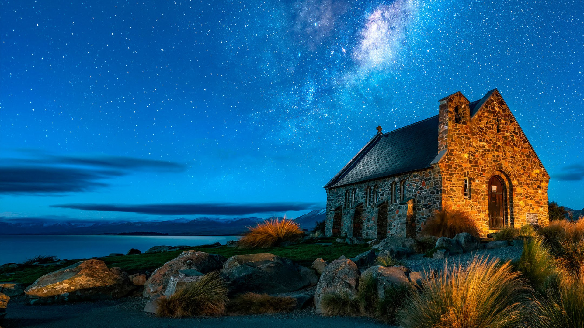 Обои ZTE, ZTE Axon M, Млечный Путь, ночь, природный ландшафт в разрешении 1920x1080