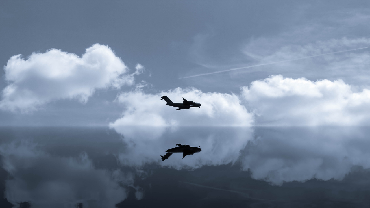 Обои самолет, самолеты, полет, облако, атмосфера в разрешении 1280x720