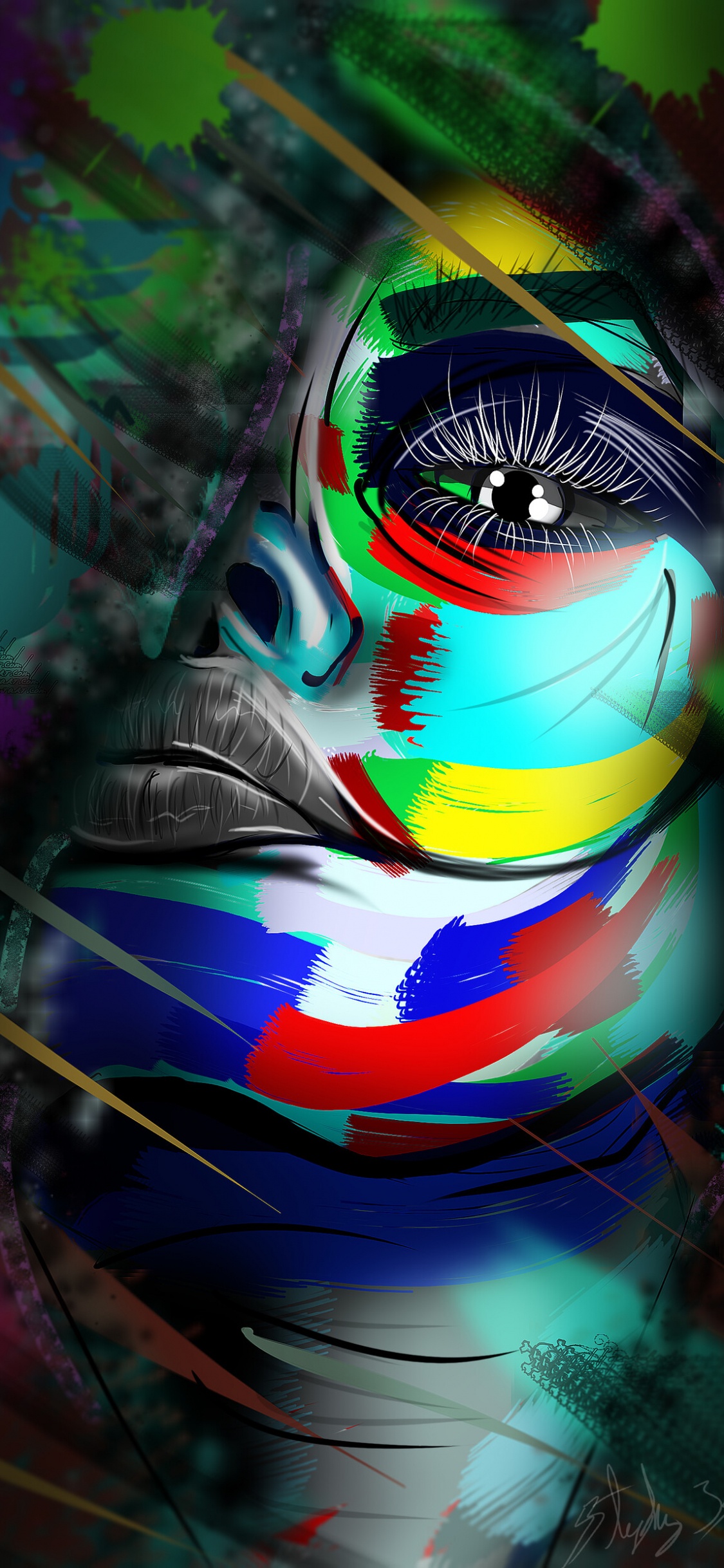 Обои арт, произведение искусства, графический дизайн, психоделическое искусство, иллюстрация в разрешении 1125x2436