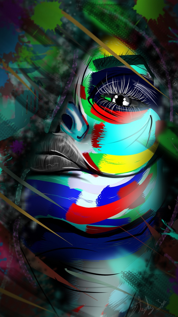 Обои арт, произведение искусства, графический дизайн, психоделическое искусство, иллюстрация в разрешении 720x1280