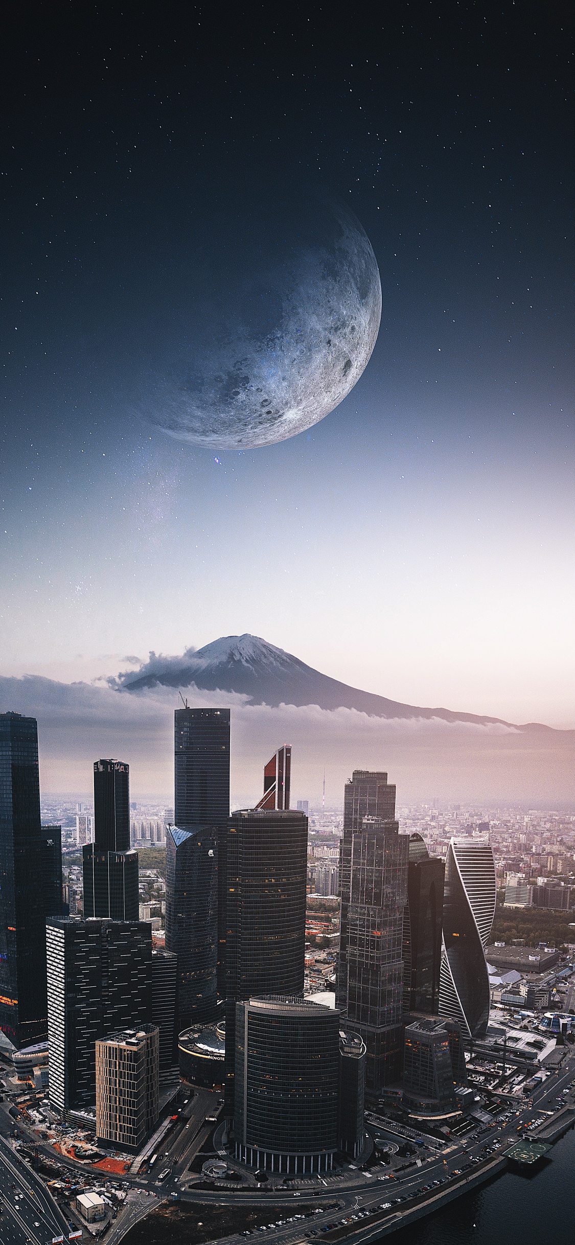 Обои Город Москва, город, столица, атмосфера, небоскреб в разрешении 1125x2436