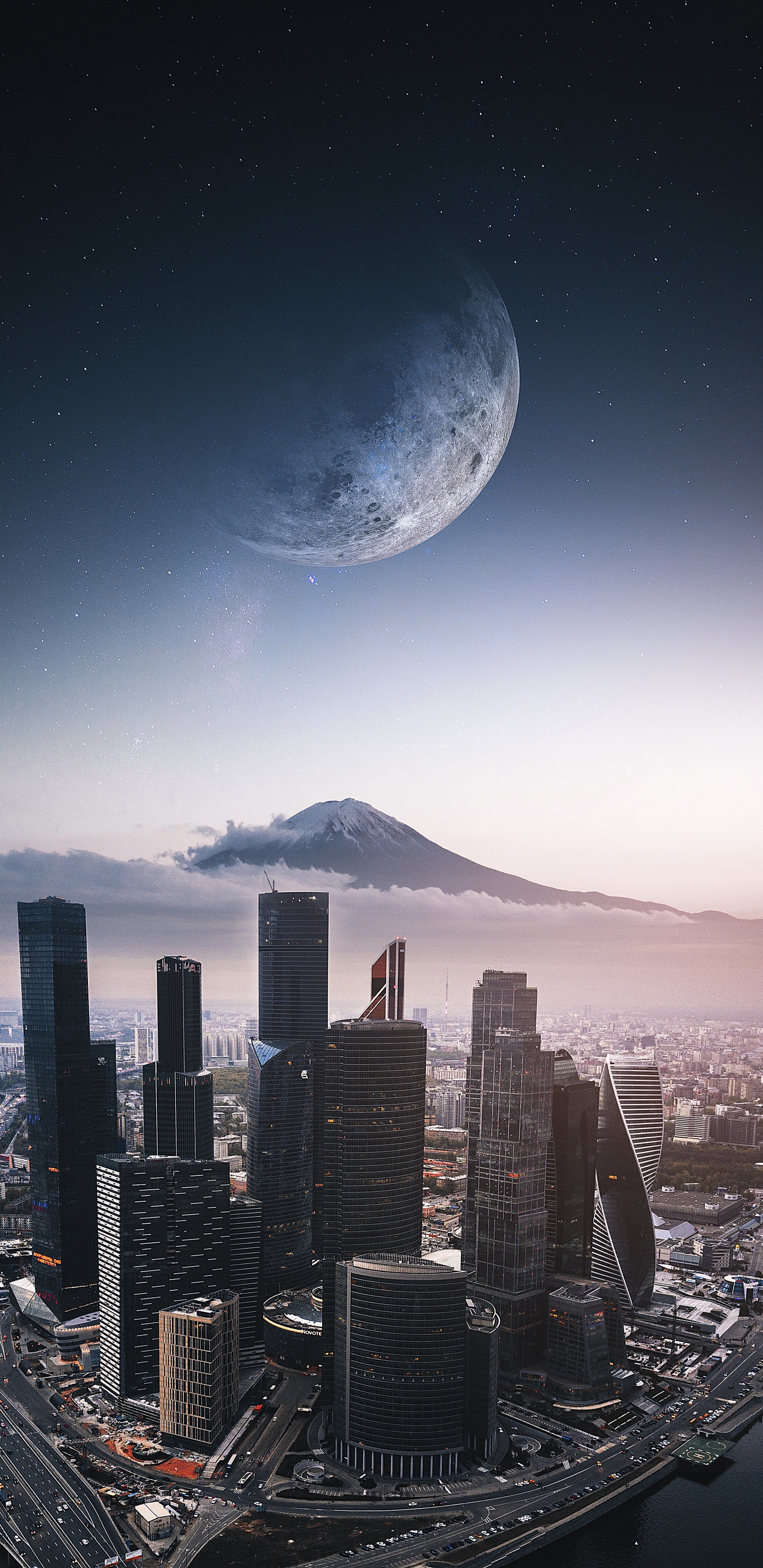 Обои Город Москва, город, столица, атмосфера, небоскреб в разрешении 1440x2960