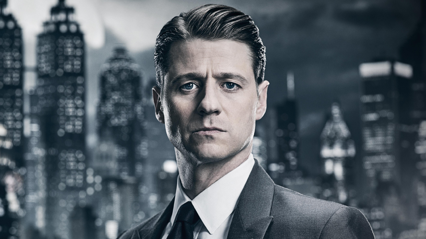 Обои Бен Маккензи, Готэма, комиссар Гордон, Джеймс Гордон, Харви Буллок в разрешении 1366x768