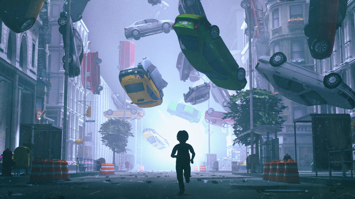 Обои метрополия, мондомен, артист, мир, свет в разрешении 1366x768