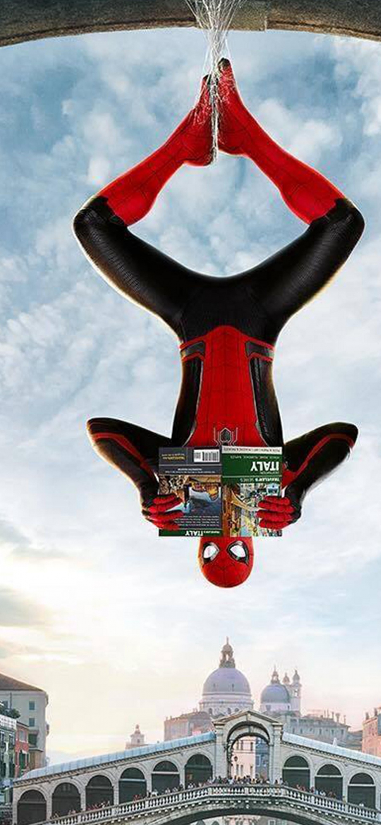 Обои Человек-паук вдали от дома плакат, человек-паук, постер, супергерой, Студия Marvel в разрешении 1242x2688