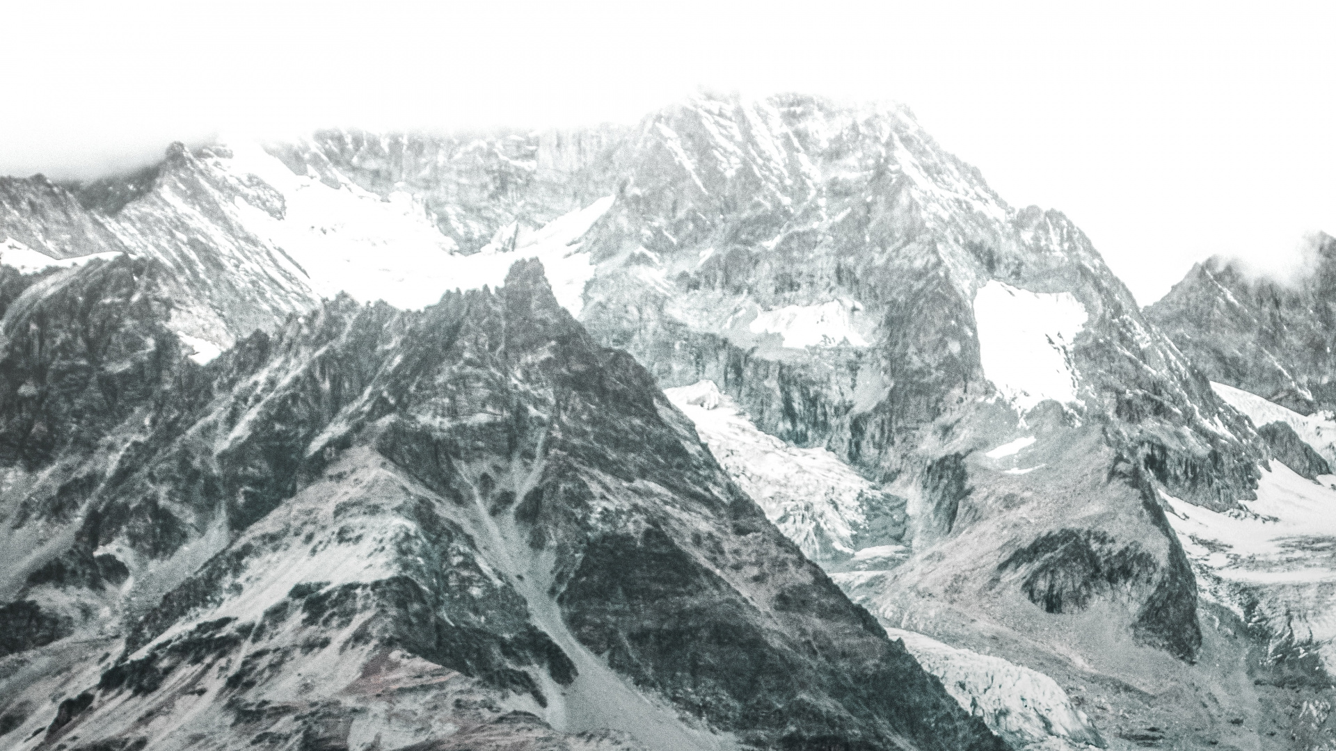 Обои горный рельеф, гора, белые, горный хребет, нагорье в разрешении 1920x1080