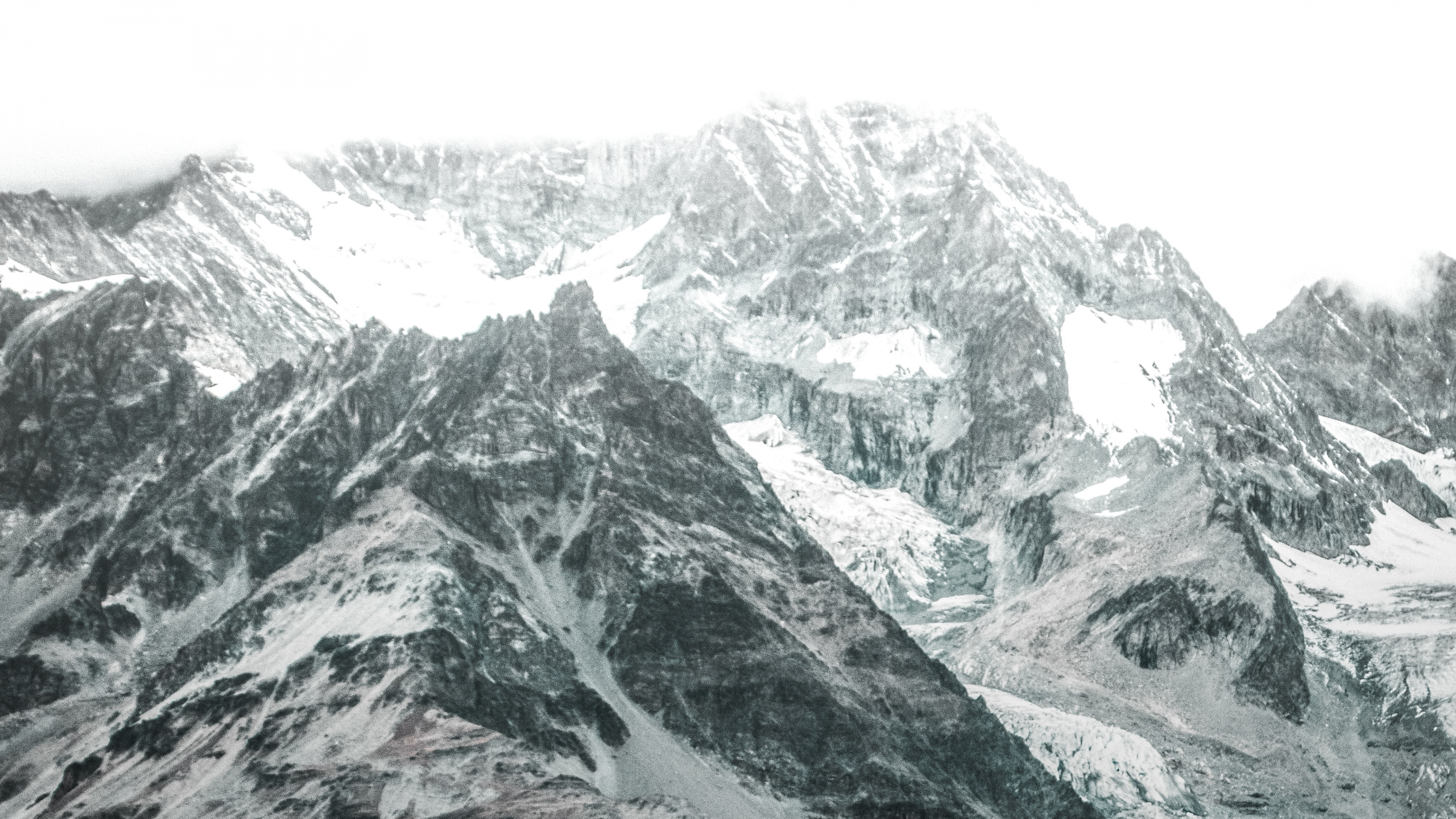 Обои горный рельеф, гора, белые, горный хребет, нагорье в разрешении 3840x2160