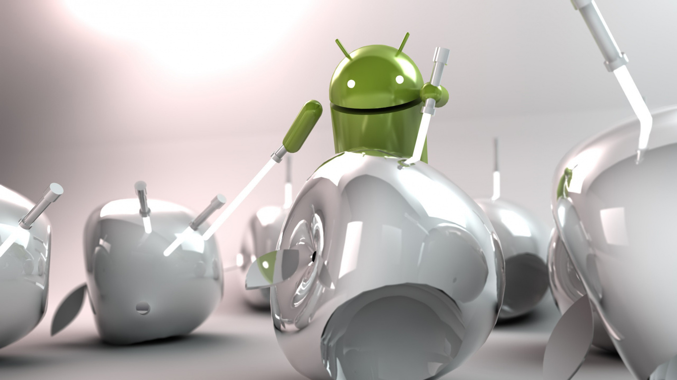 Обои apple, андроид, дизайн, технологии, технология в разрешении 1366x768
