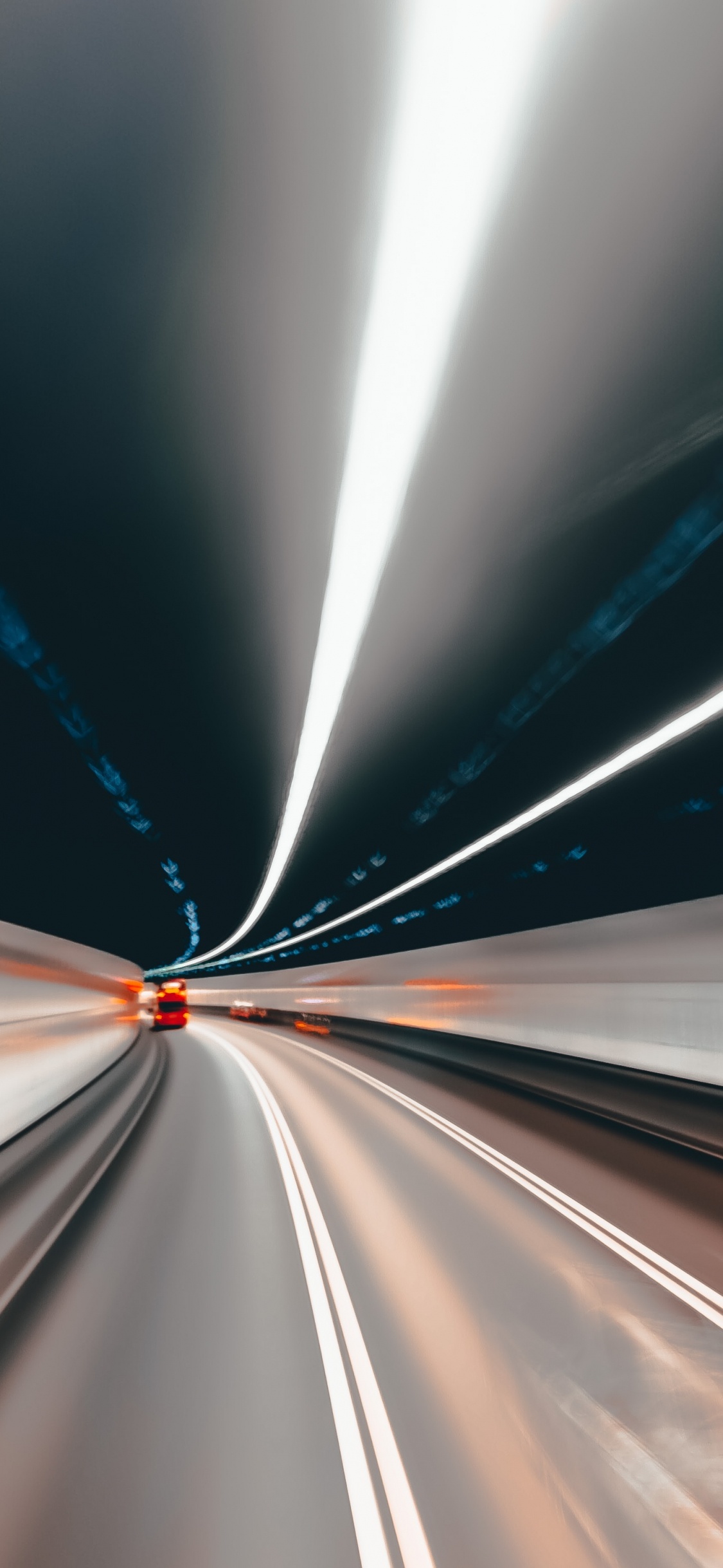 Обои магистраль, дорога, линия, туннель, инфраструктура в разрешении 1125x2436