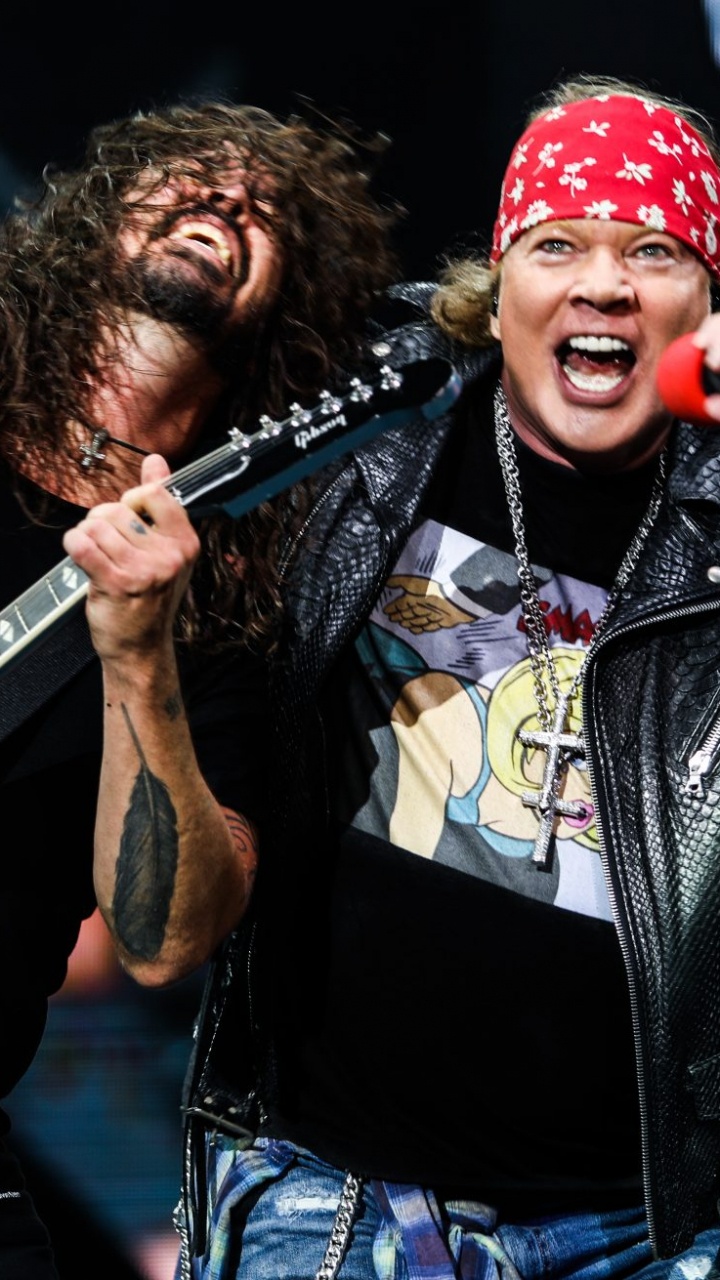 Обои Аксель Роуз, Фиренце Пород, Guns N Roses, Foo Fighters, Его Так Легко в разрешении 720x1280