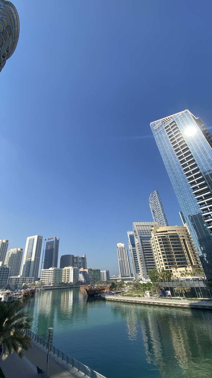 Обои Дубай, Дубай Марина, башня, дневное время, город в разрешении 720x1280