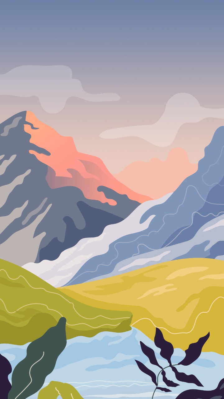 Обои арт, живопись, холст, постер, пейзажная живопись в разрешении 720x1280