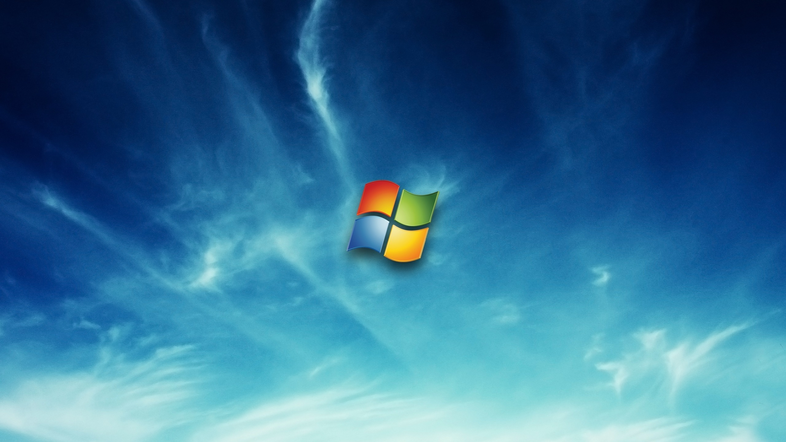 Обои windows 7, microsoft windows, синий, облако, программного обеспечения в разрешении 2560x1440