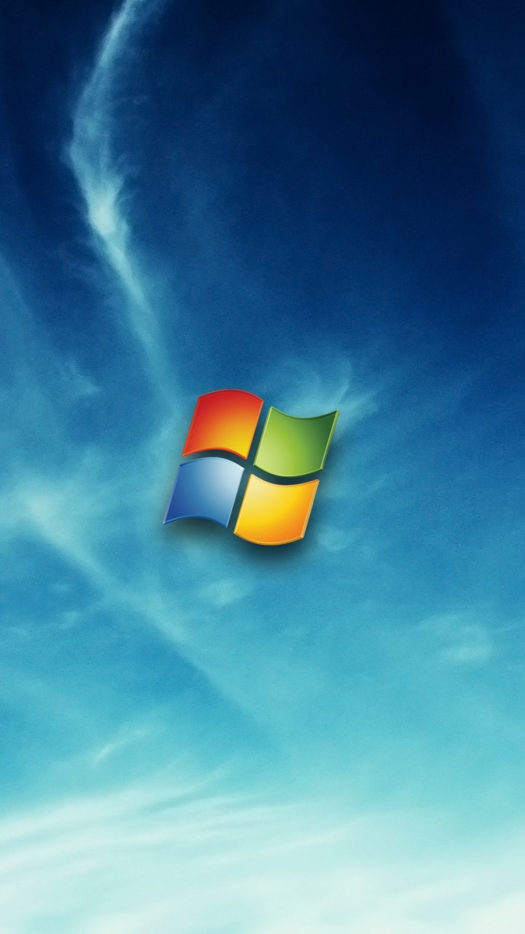 Обои windows 7, microsoft windows, синий, облако, программного обеспечения в разрешении 750x1334