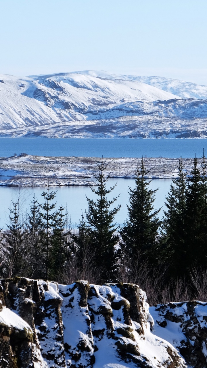 Обои горный рельеф, гора, снег, зима, дикая местность в разрешении 720x1280