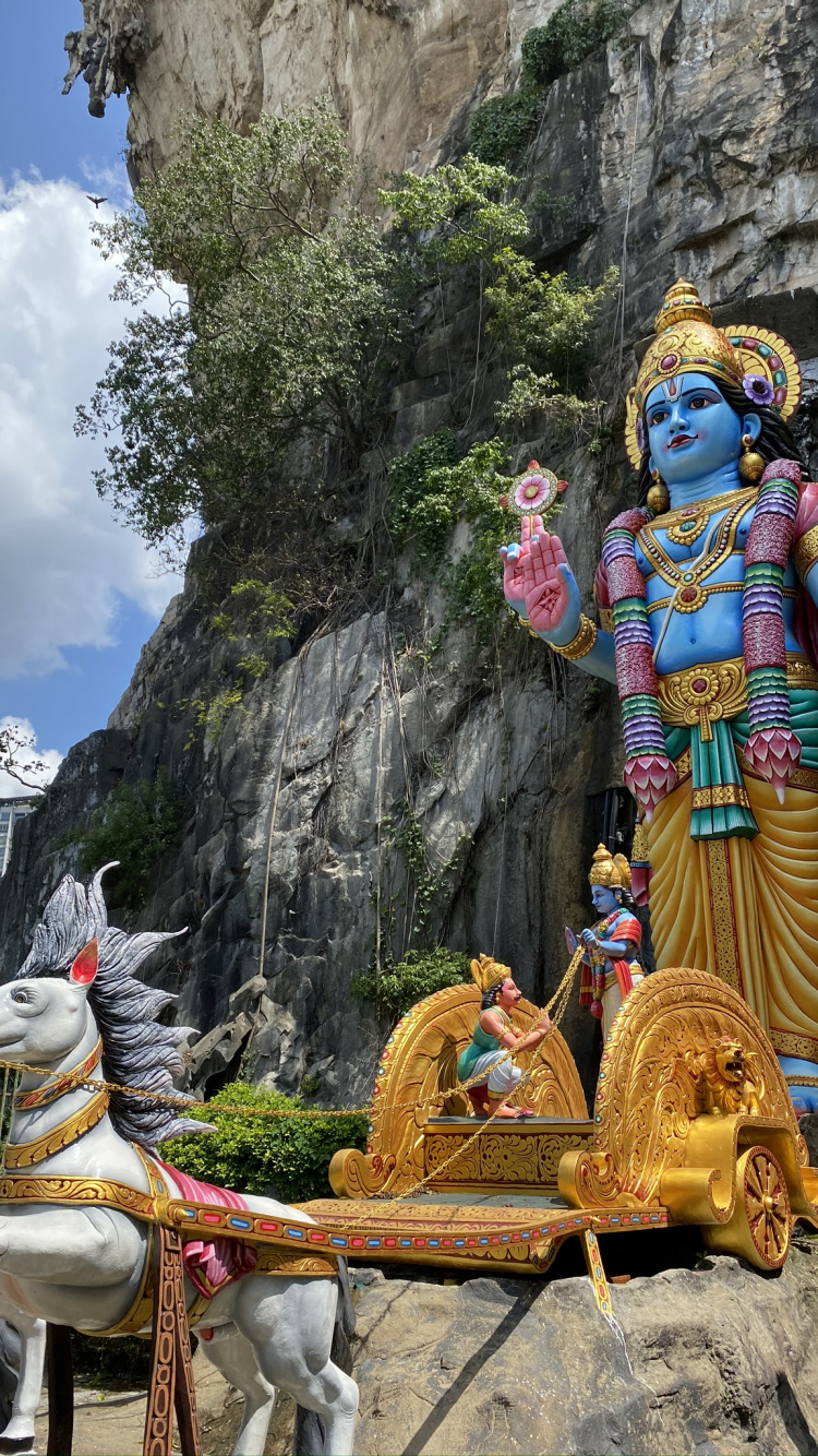 Обои Малайзия, индуистский храм, туризм, достопримечательность, храм в разрешении 750x1334