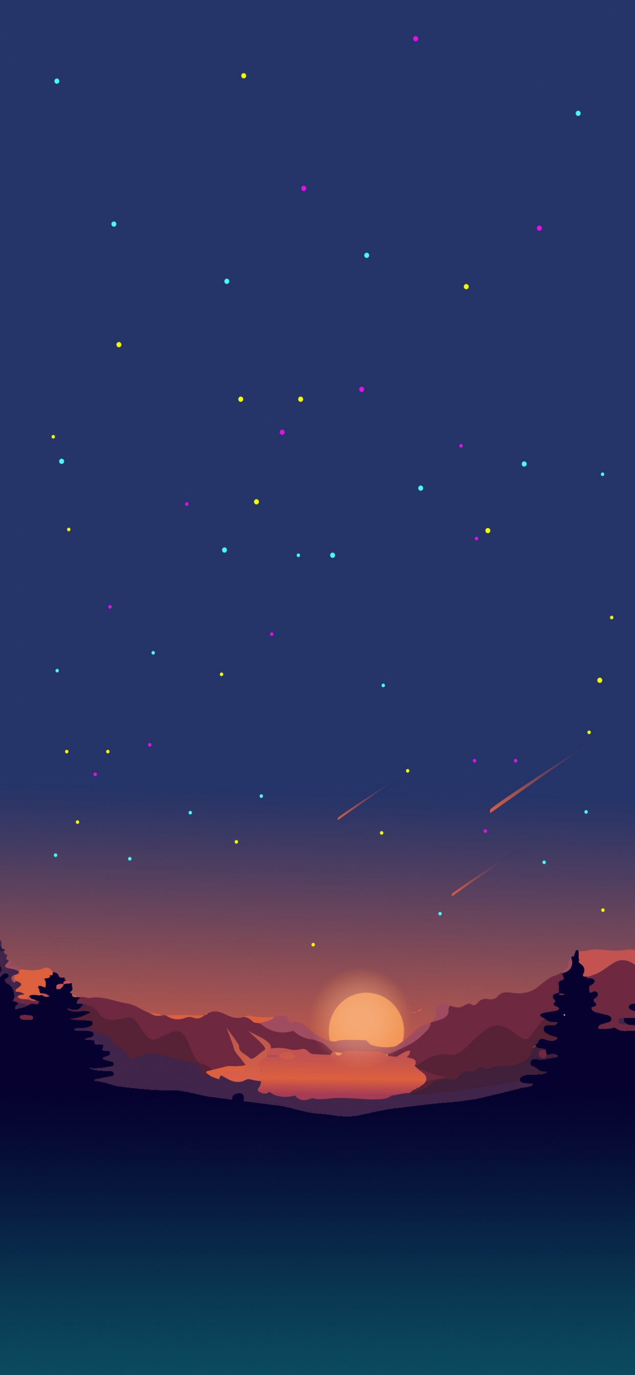 Обои минимализм, атмосфера, мир, природа, лазурный в разрешении 1242x2688