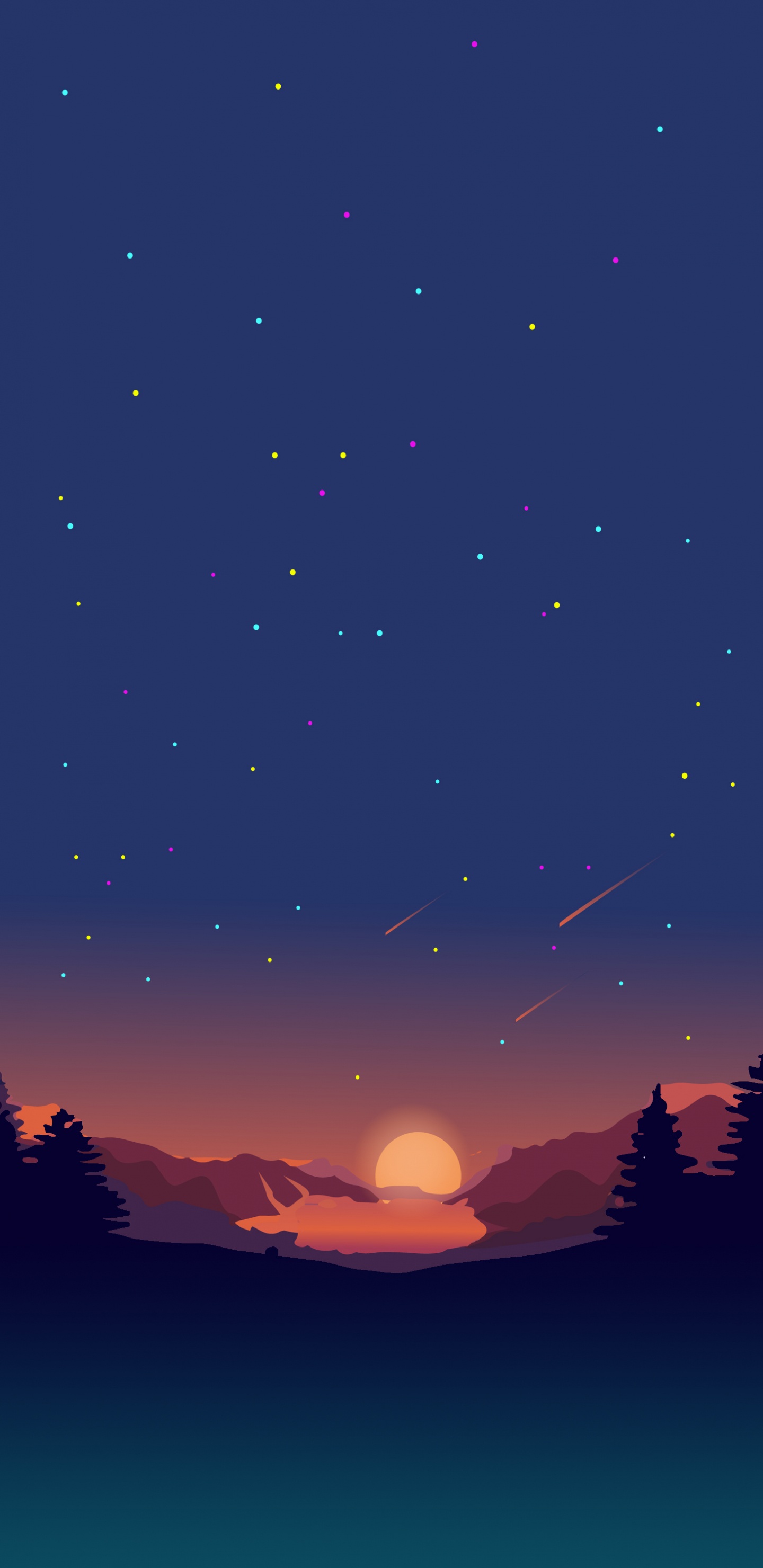 Обои минимализм, атмосфера, мир, природа, лазурный в разрешении 1440x2960