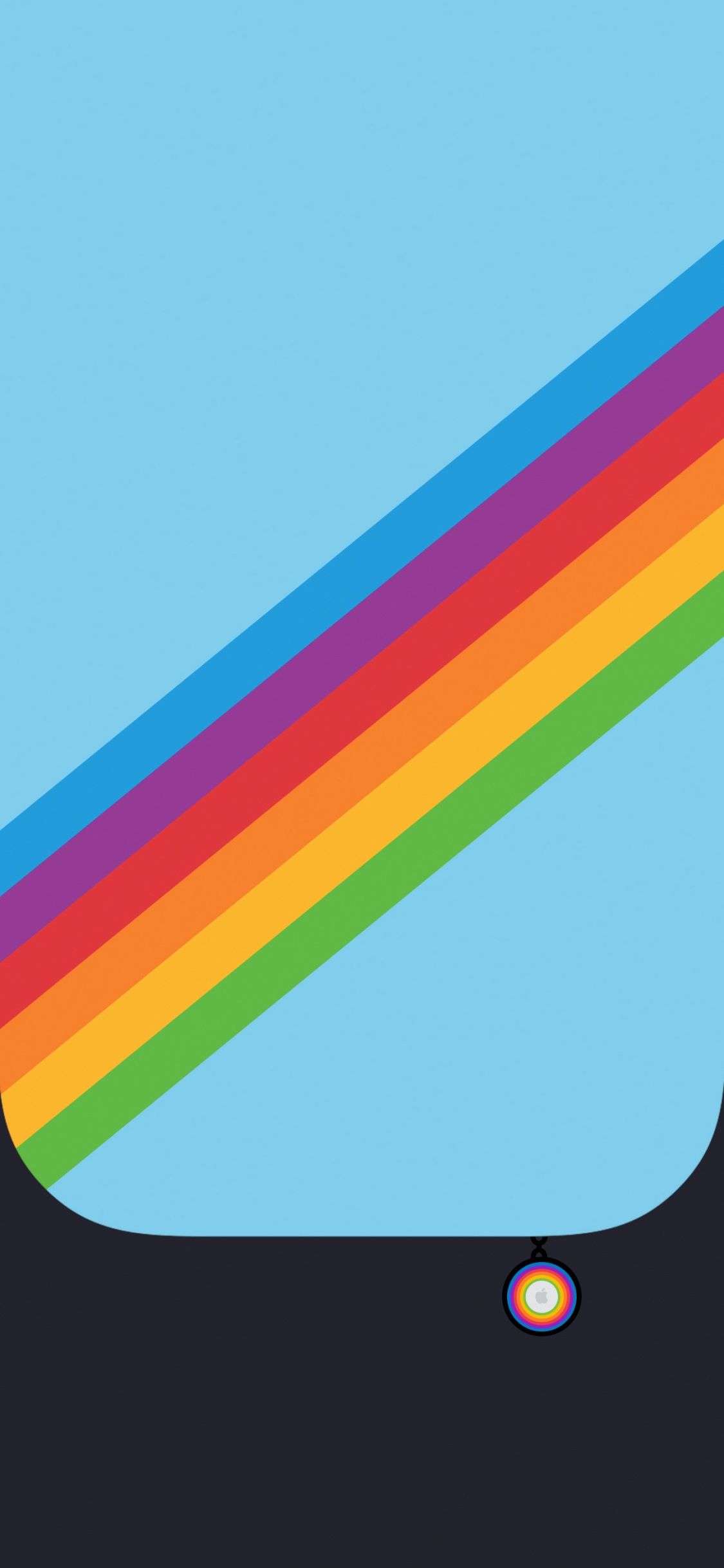 Обои Радуга, красочность, лазурный, прямоугольник, склон в разрешении 1125x2436