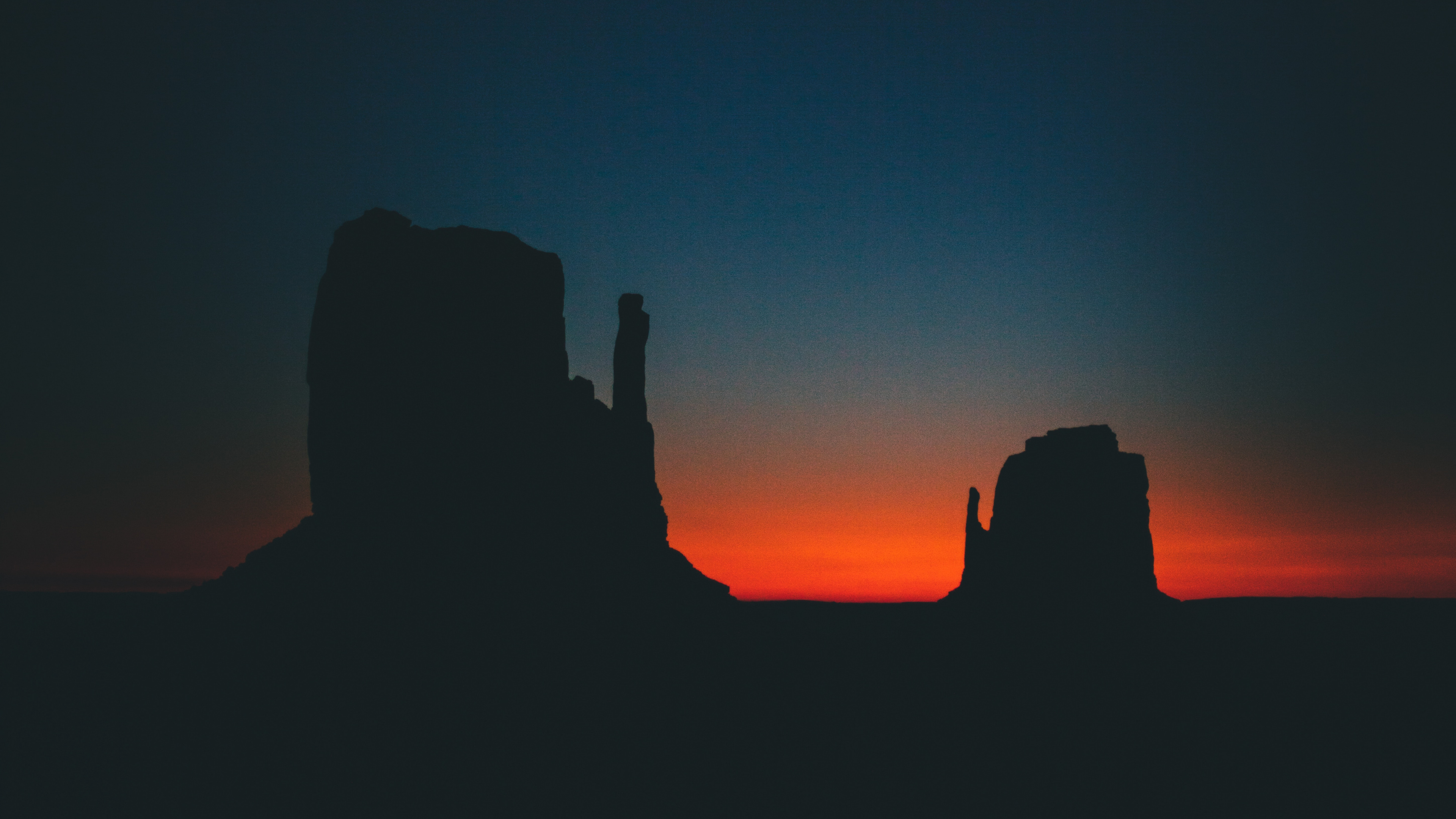 Обои закат, восход солнца, горизонт, послесвечение, сумрак в разрешении 3840x2160